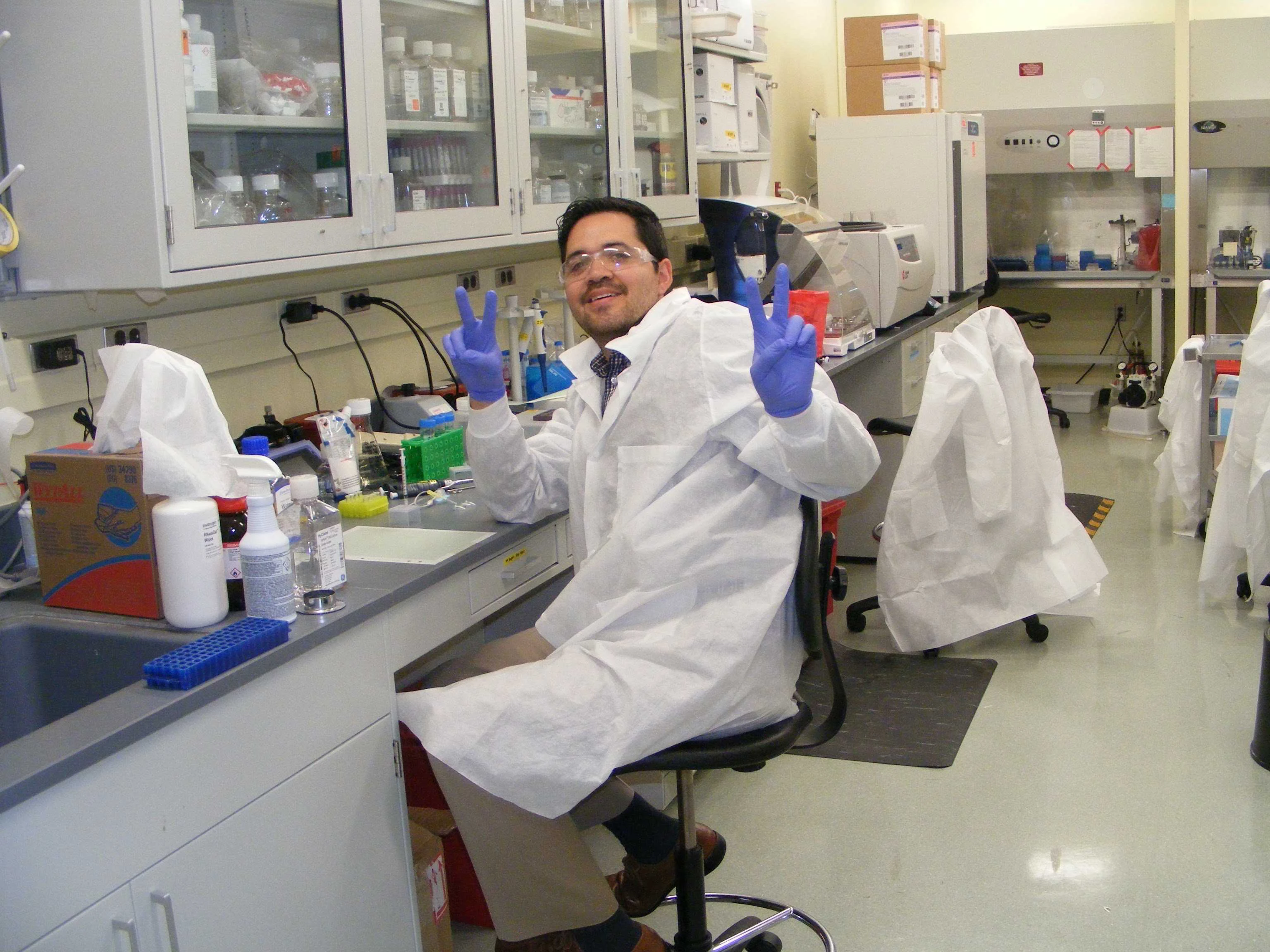 Dr. Cristian Clavijo in a lab setting